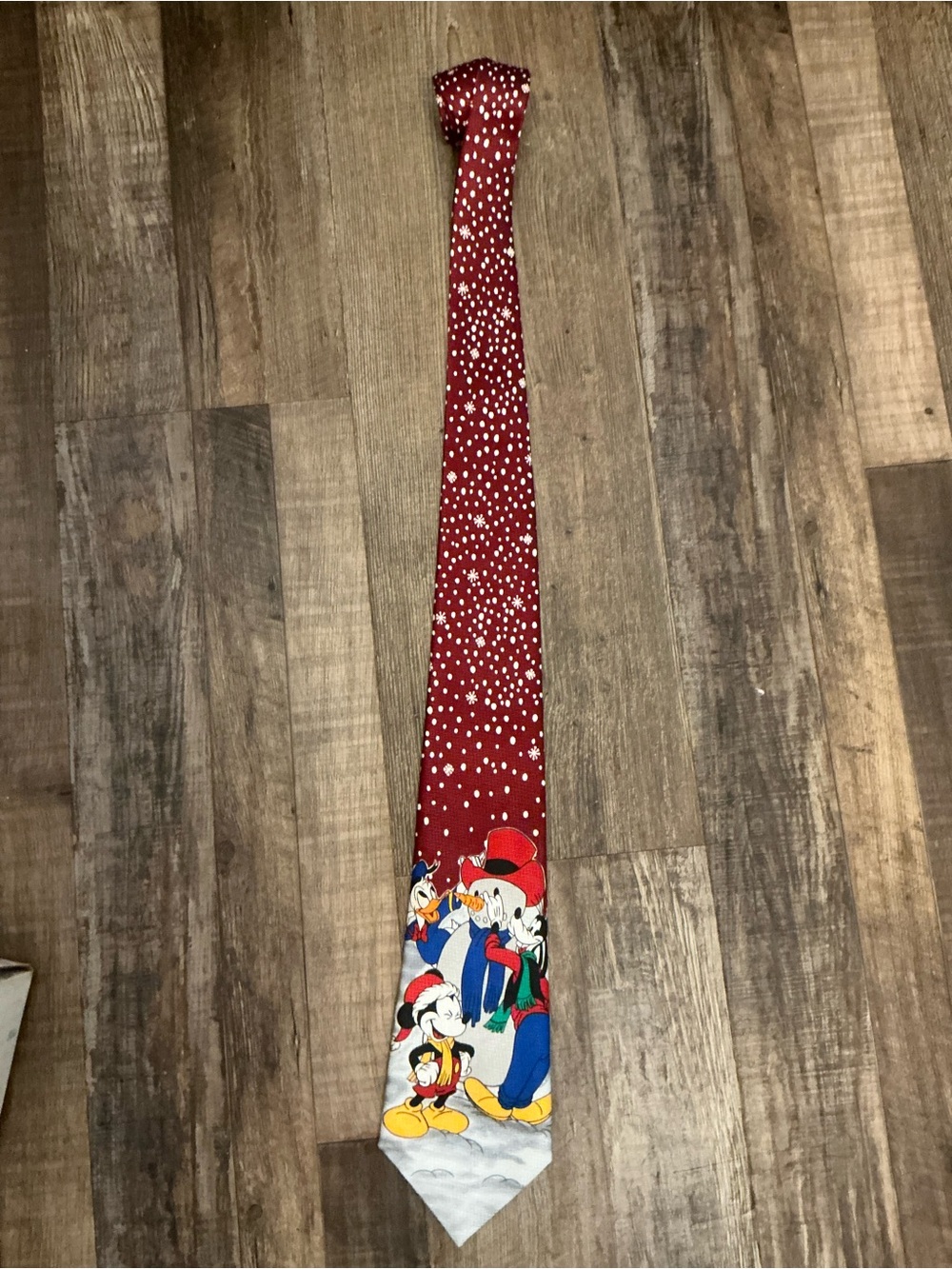 Mickey Unlimited Disney Snow Snowman Winter Men's Neck Tie 100% Polyester